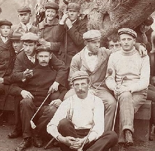 Participants and caddies in the first US Open.